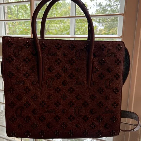 Christian Louboutin Paloma Studded Medium Bag Bordeaux Excellent Condition - Picture 3 of 14